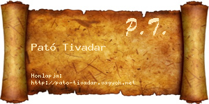 Pató Tivadar névjegykártya